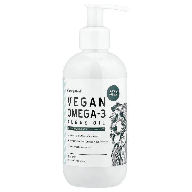 Chew + Heal,素食 Omega-3 裂壶藻油，狗狗专用，8 液量盎司（237 - 实物图
