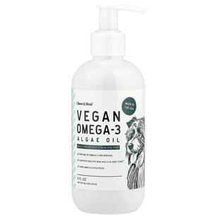 Chew + Heal,素食 Omega-3 裂壶藻油，狗狗专用，8 液量盎司（237