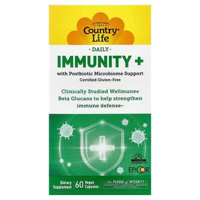 乡村生活,Daily, Immunity+, 60 Vegan Capsules