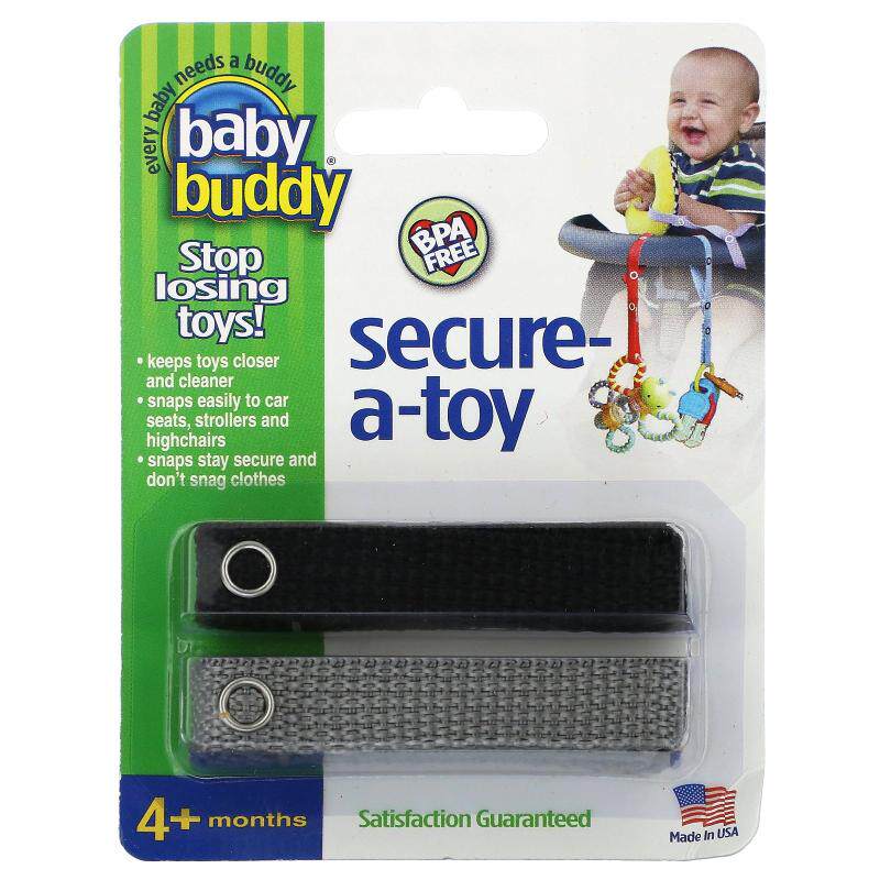 Baby Buddy,Secure-A-Toy，4 个月以上，黑色/灰色，2 条带子