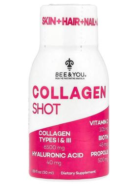 BEE&amp;YOU,Collagen Shot，1.69 液量盎司（50 毫升）
