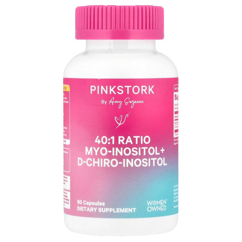 Pink Stork,40:1 Myo-肌醇 + D-手性-肌醇，90 粒胶囊