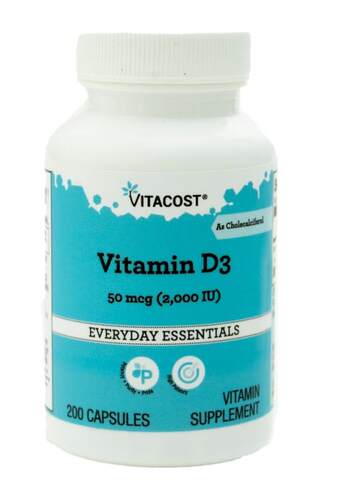 Vitacost,Vitamin D3 as Cholecalciferol, 50 mcg (2,000 IU), 2