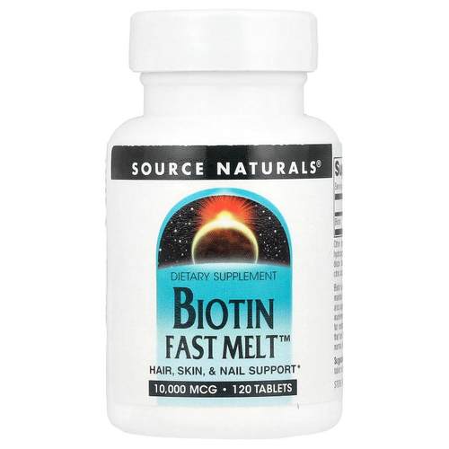 源美,Biotin Fast Melt™，10,000 微克，120 片