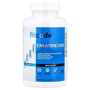 fitcode,肌酸 1000,1000 毫克,60 粒素食胶囊(每粒胶囊 500 毫