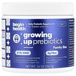 Begin Health,Kids, Growing Up Prebiotics, Ages 1+, Unflavore