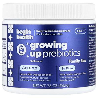 Begin Health,Kids, Growing Up Prebiotics, Ages 1+, Unflavore