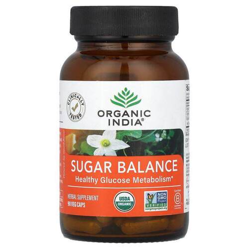 有机印度,Sugar Balance，健康代谢，90 粒素食胶囊