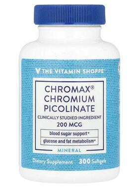 The Vitamin Shoppe,Chromax® 吡啶甲酸铬，200 微克，300 粒软胶