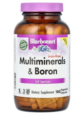 Bluebonnet Nutrition,多矿物质和硼，无铁，180 粒素食胶囊