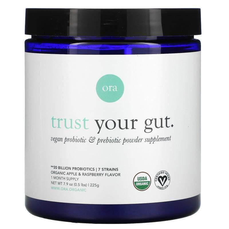 Ora,Trust Your Gut,全素益生菌与益生元粉补充剂,有机苹果和树