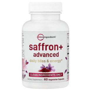 Micro Ingredients,Saffron+ Advanced, 60 Vegetarian Capsules