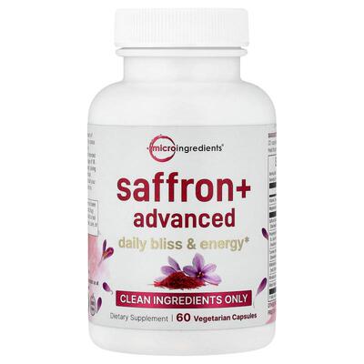Micro Ingredients,Saffron+ Advanced, 60 Vegetarian Capsules