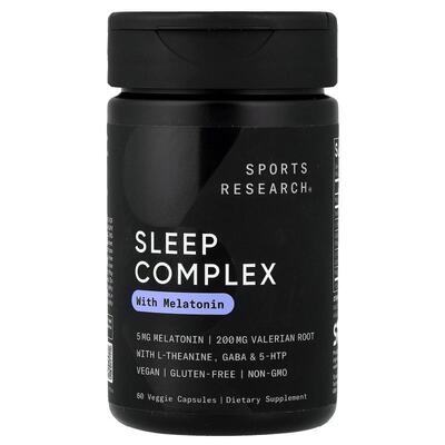 Sports Research,Sleep Complex with Melatonin, 60 Veggie Caps