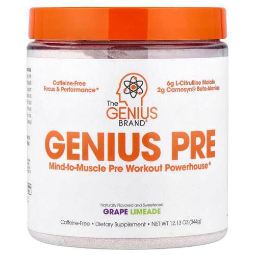 The Genius Brand,Genius Pre，葡萄柠檬水，12.13 盎司（344 克