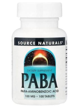 源美,PABA，100 微克，100 片