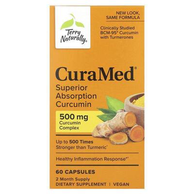 Terry Naturally,CuraMed，姜黄素，500 毫克，60 粒胶囊