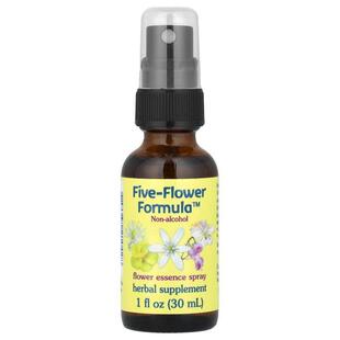 Flower Essence Services,五种花卉配方，花卉精华喷雾，无酒精，