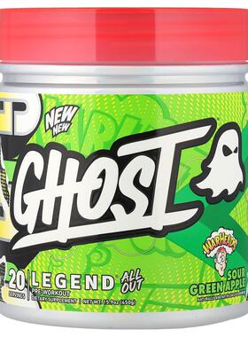 Ghost,Legend®，上佳锻炼前配方，Warheads® 酸甜青苹果味，15.9