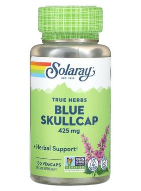 Solaray,True Herbs，蓝色北美黄芩，425 毫克，100 粒素食胶囊