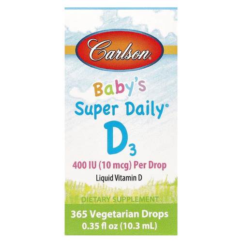 Carlson,婴儿每日维生素 D3 滴剂，10 微克（400 国际单位）