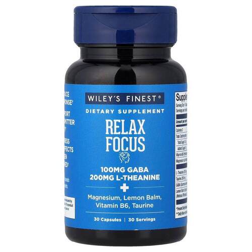 Wiley's Finest,Relax Focus, 30 Capsules