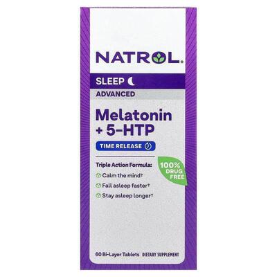Natrol,褪黑素&nbsp;+ 5-HTP，缓释