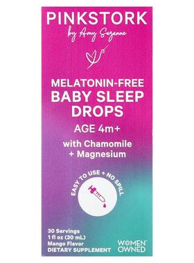 Pink Stork,婴儿睡眠支持滴剂，4 个月以上，芒果味
