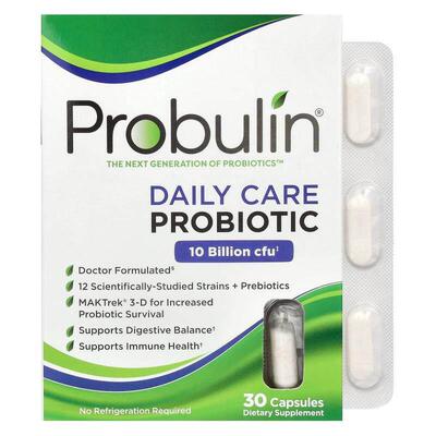 Probulin,日常护理，益生菌，100 亿 CFU，30 粒胶囊