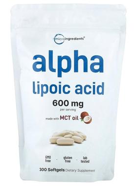 Micro Ingredients,Alpha Lipoic Acid, 300 Softgels (200 mg Pe
