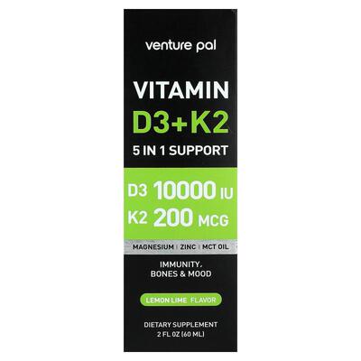Venture Pal,Vitamin D3 + K2, Lemon Lime, 2 fl oz (60 ml)