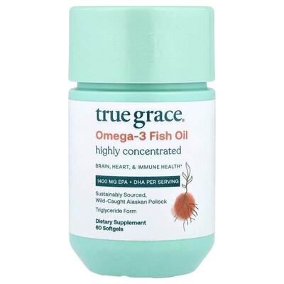 True Grace,Omega 3 Fish Oil, 60 Softgels