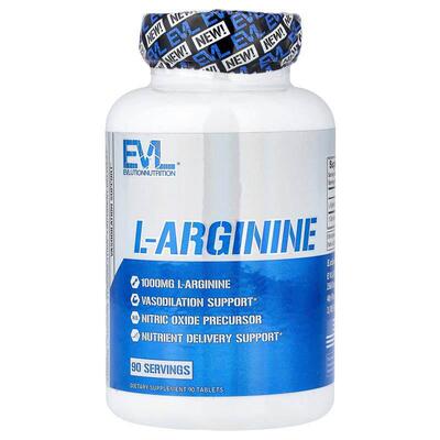 EVL,L-Arginine, 1 g, 90 Tablets