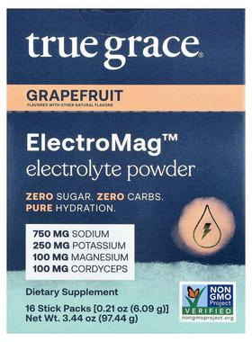 True Grace,ElectroMag™, Electrolyte Powder, Grapefruit, 16 S