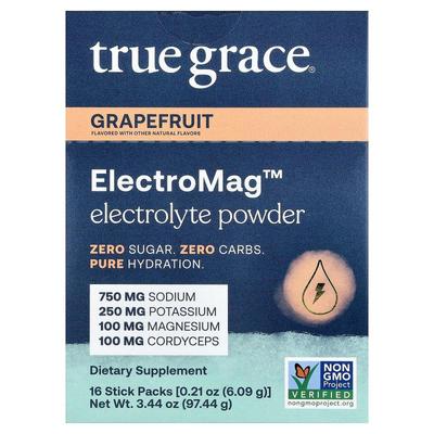 True Grace,ElectroMag™, Electrolyte Powder, Grapefruit, 16 S