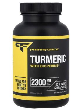 Primaforce,含 Bioperine® 的姜黄，120 粒胶囊