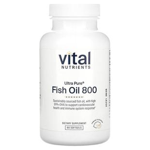 Vital Nutrients,Ultra Pure®，鱼油 800，柠檬味，90 粒软胶囊