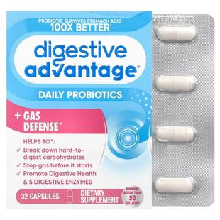 旭福,Digestive Advantage，速效酶 + 日常益生菌，32 粒胶囊