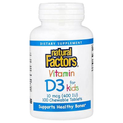 Natural Factors,维生素 D3，草莓味，10 微克（400 国际单位）