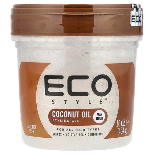 Eco Style,造型凝胶，强韧定型，适合各种发质，椰子油，16 盎司4