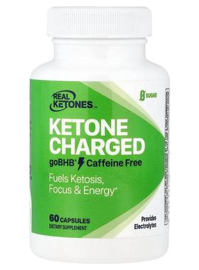 Real Ketones,Ketone Charged, Caffeine Free , 60 Capsules