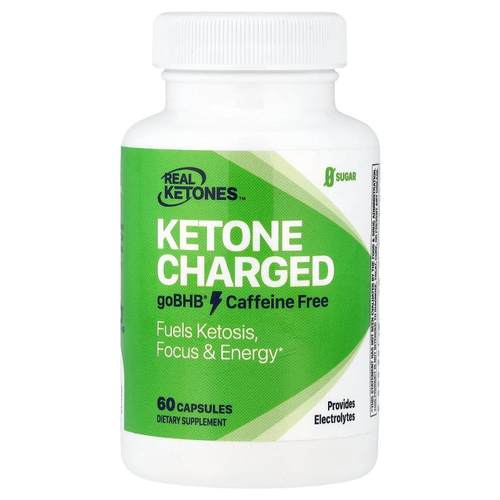 Real Ketones,Ketone Charged, Caffeine Free , 60 Capsules