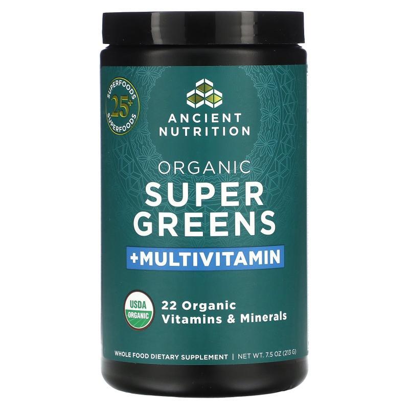 Ancient Nutrition,有机 Super Greens + 多维生素，7.5 盎司（21