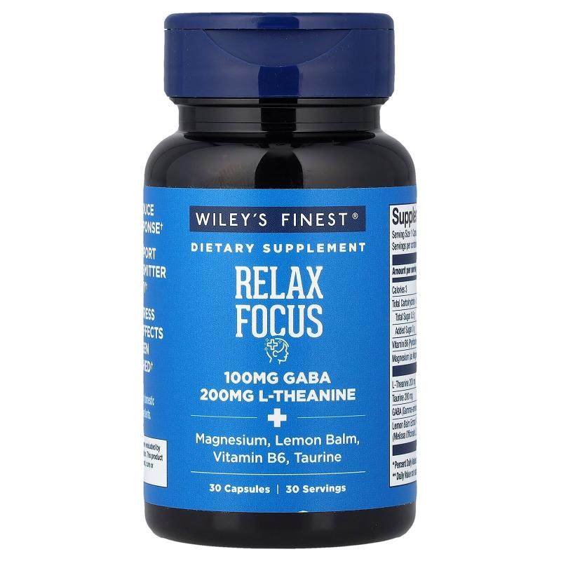 Wiley's Finest,Relax Focus, 30 Capsules