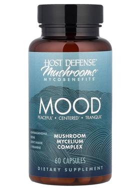 Host Defense,Mushrooms™ Mycobenefits，情绪，60 粒胶囊