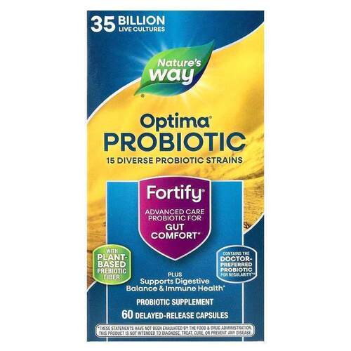 然萃维,Optima® 益生菌，Fortify®，肠道舒适，350 亿，60 粒缓释