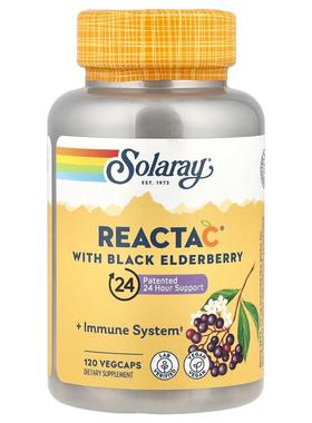 Solaray,Reacta C（含黑接骨木果），120 粒素食胶囊