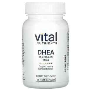 Vital Nutrients,DHEA(微粒化),50 毫克,60 粒全素胶囊