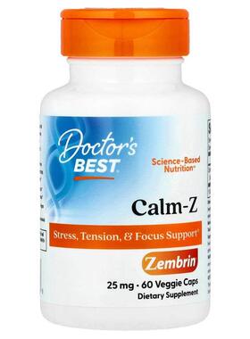 Doctor's Best,Calm-Z with Zembrin，25mg，60 粒素食胶囊
