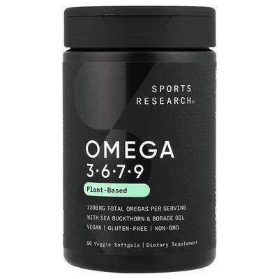 Sports Research,Omega 3-6-7-9，植物基，90 粒素食软胶囊